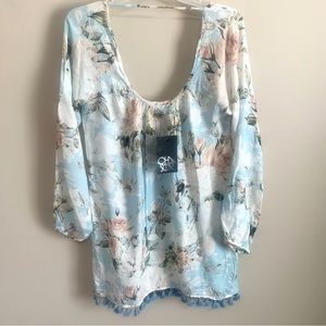 Chaser Floral Tassel Swim Cover Up